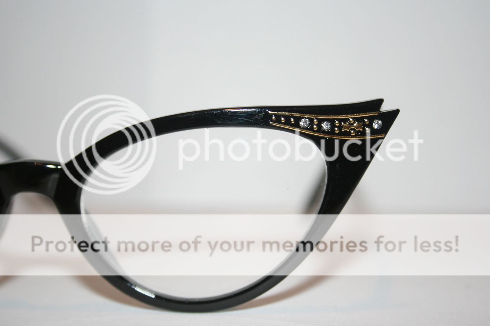 Cateye Vintage Glasses Shades Black gold Rhinestone 50s ...