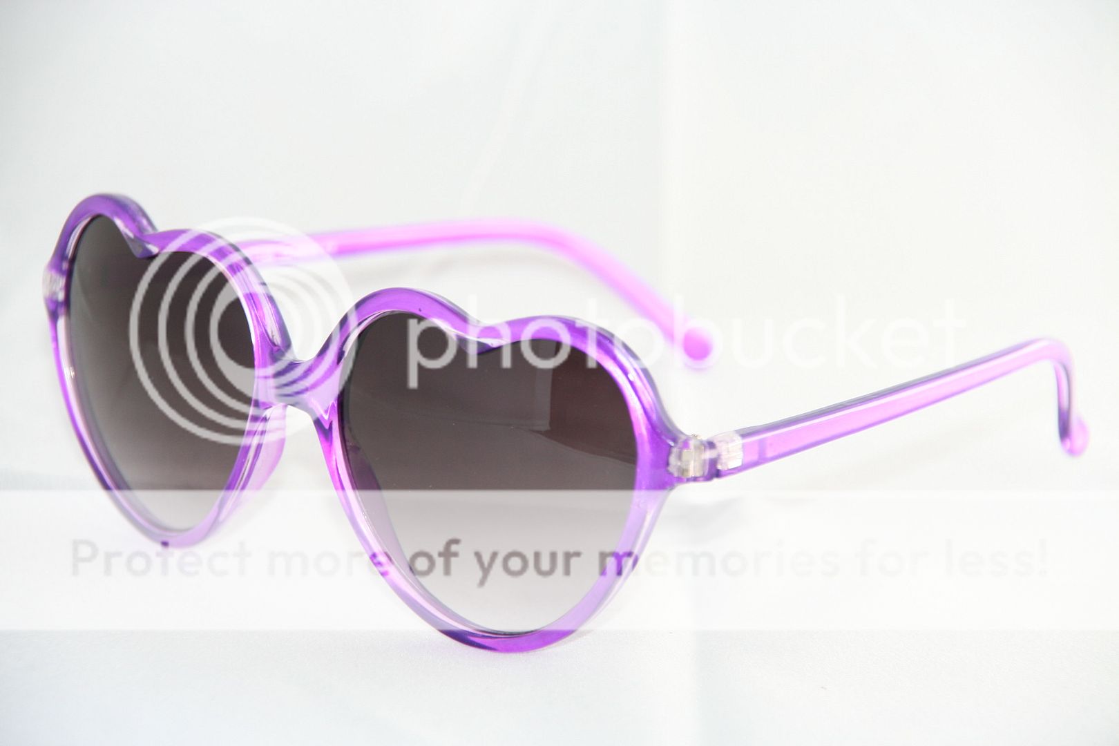 Heart Shaped Sunglasses Vintage crystal Purple Frame black Lens Vintage