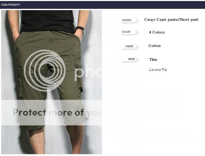 Summer Mens Cargo Shorts Pants Rope Casual 100/% Cotton Work pant Waist 28/"-44/"